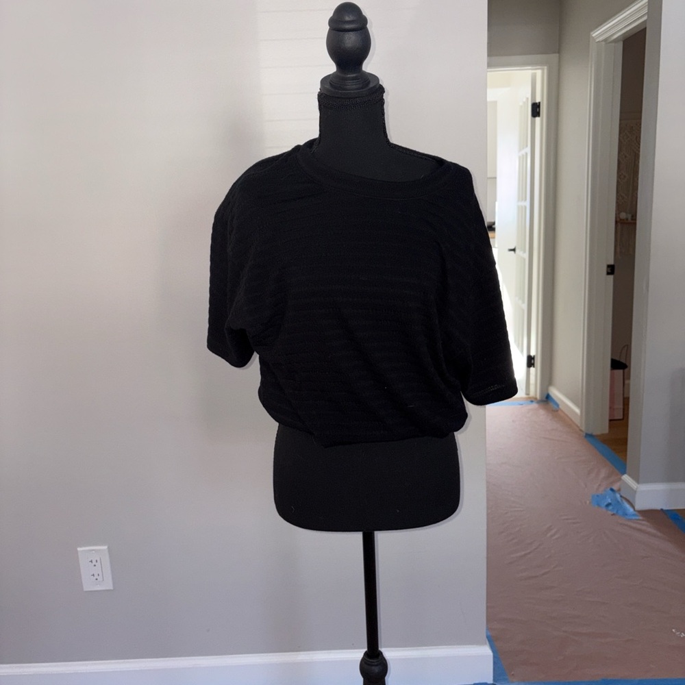 LNA Clothing Black Short Sleeve Sweater